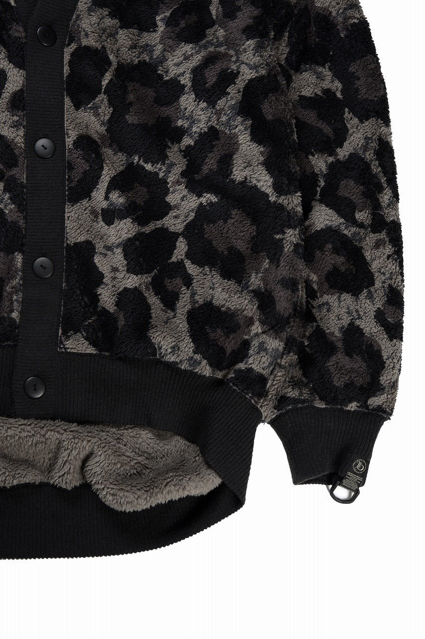 beauty : beast LARGE LEOPARD FLEECE CARDIGAN (DARK LEOPARD) - Image 4