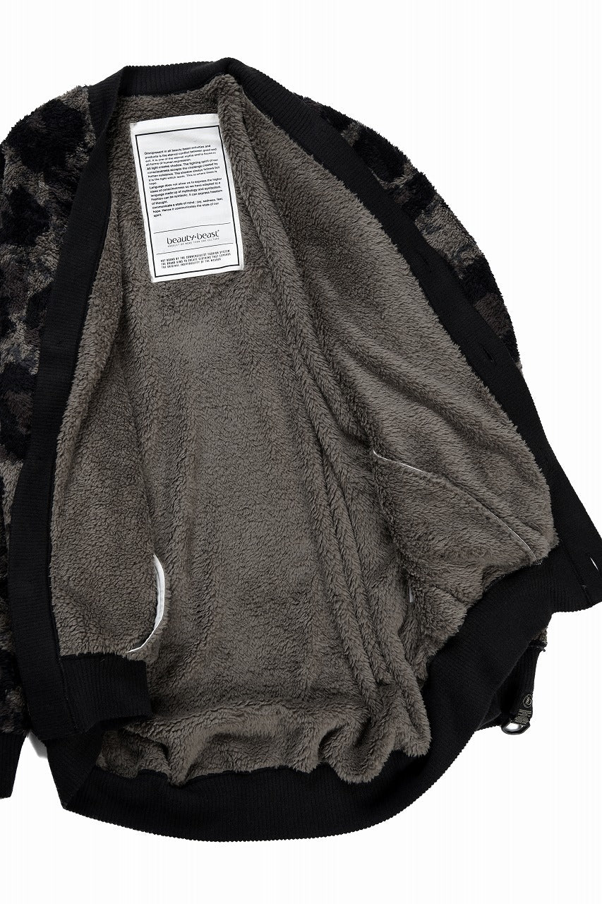 beauty : beast LARGE LEOPARD FLEECE CARDIGAN (DARK LEOPARD) - Image 8
