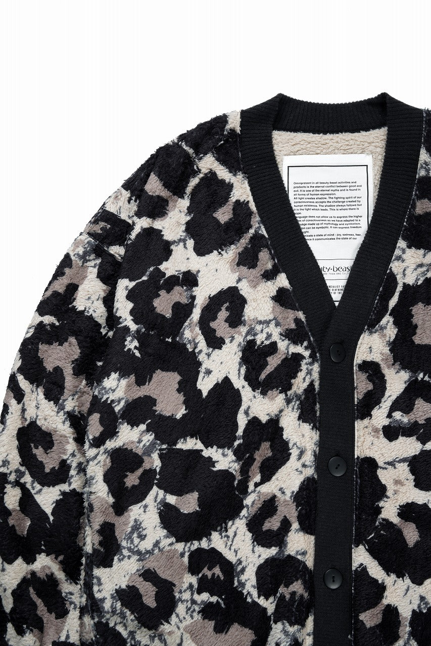 beauty : beast LARGE LEOPARD FLEECE CARDIGAN (LIGHT LEOPARD) - Image 3
