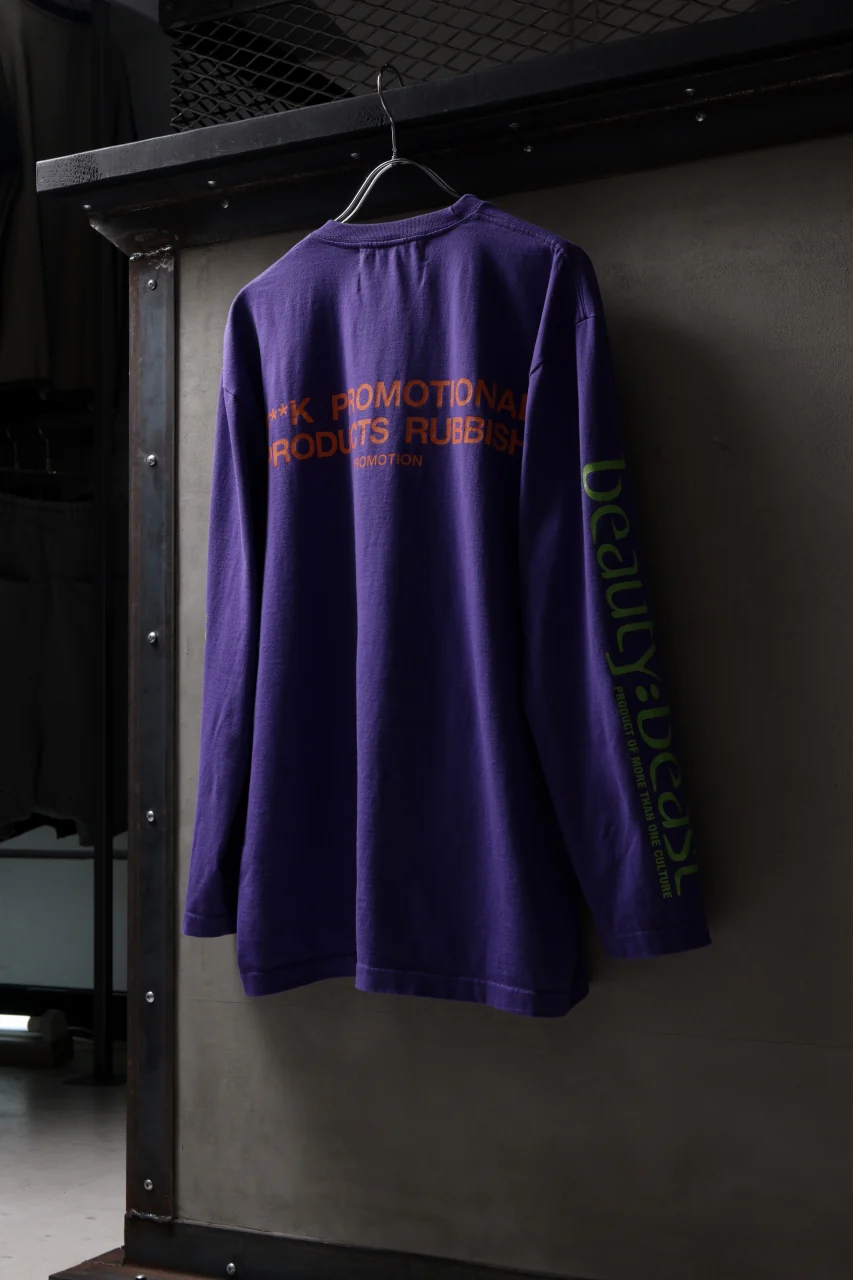 beauty : beast x 20471120 COLLABORATION L/S TEE _3 (PURPLE x GREEN) - Image 2