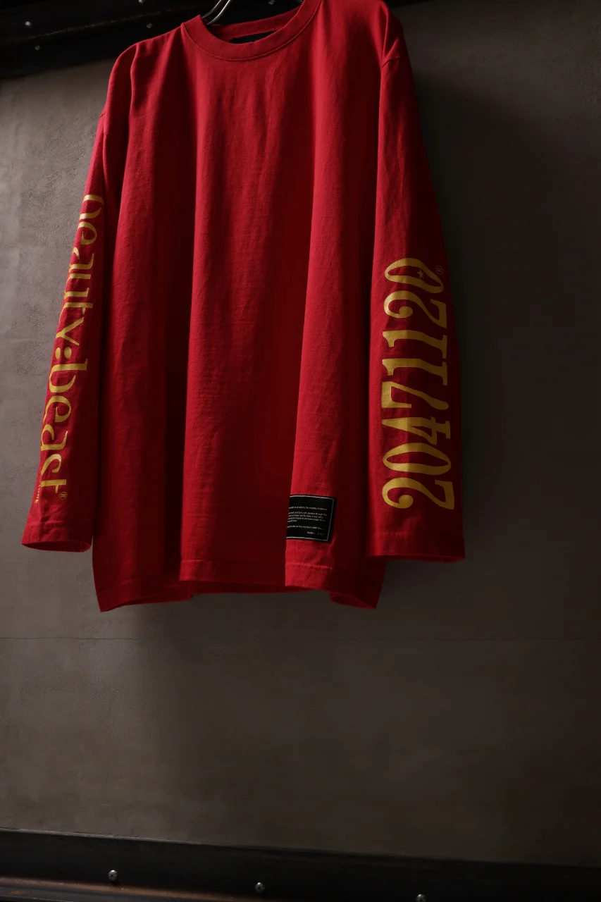 beauty : beast x 20471120 COLLABORATION L/S TEE _3 (RED x YELLOW) - Image 12