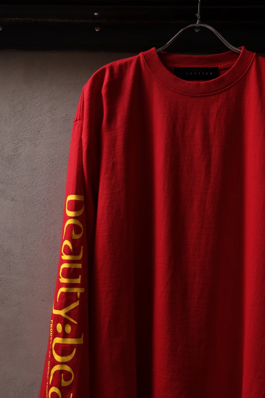 beauty : beast x 20471120 COLLABORATION L/S TEE _3 (RED x YELLOW) - Image 14