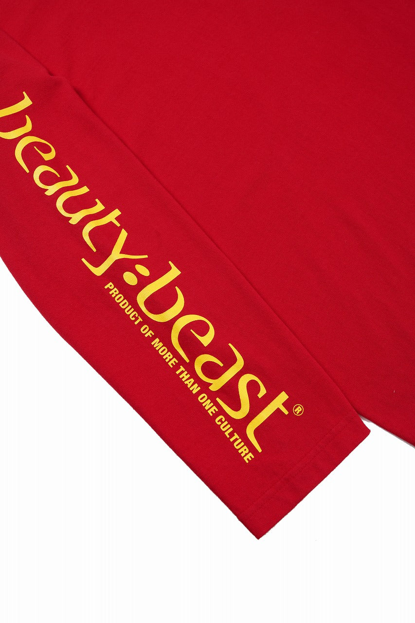 beauty : beast x 20471120 COLLABORATION L/S TEE _3 (RED x YELLOW) - Image 3