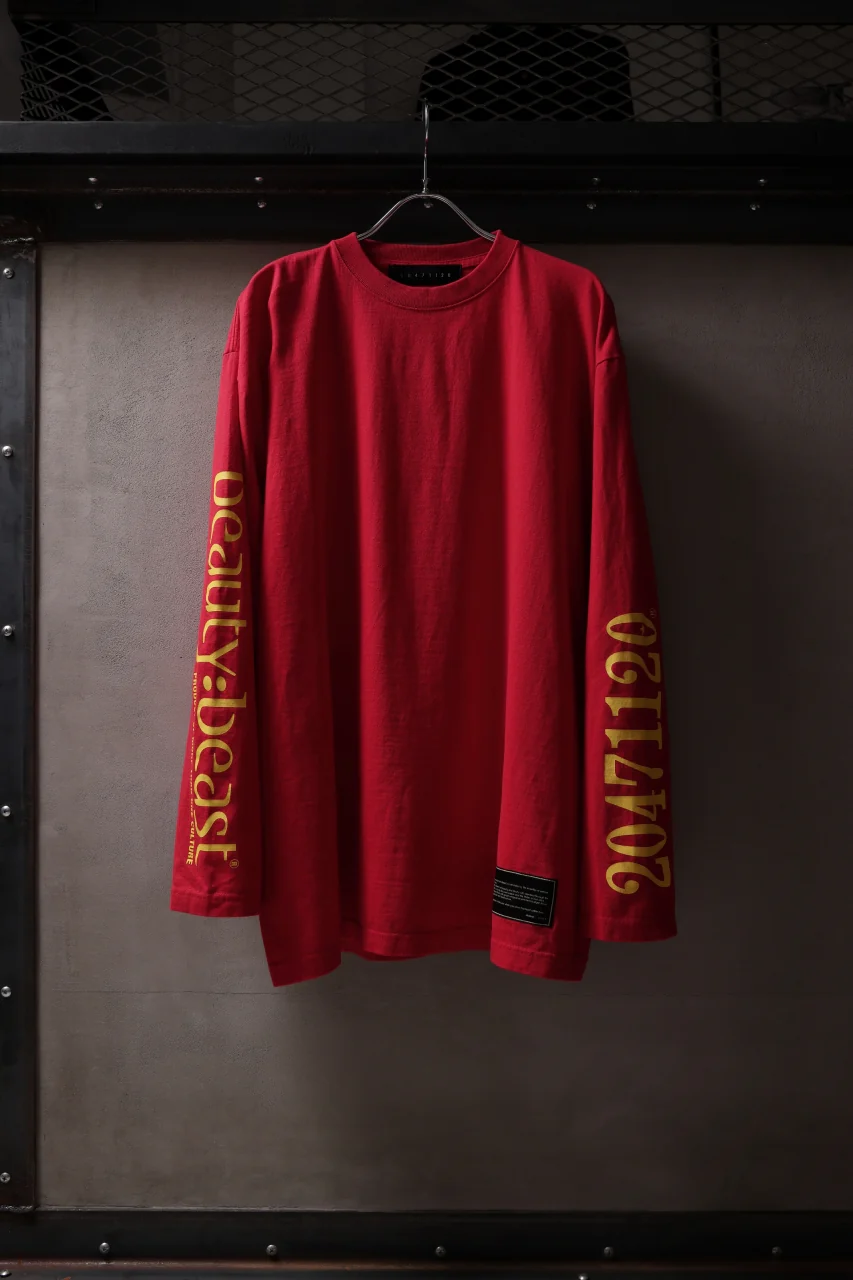 beauty : beast x 20471120 COLLABORATION L/S TEE _3 (RED x YELLOW) - Image 9