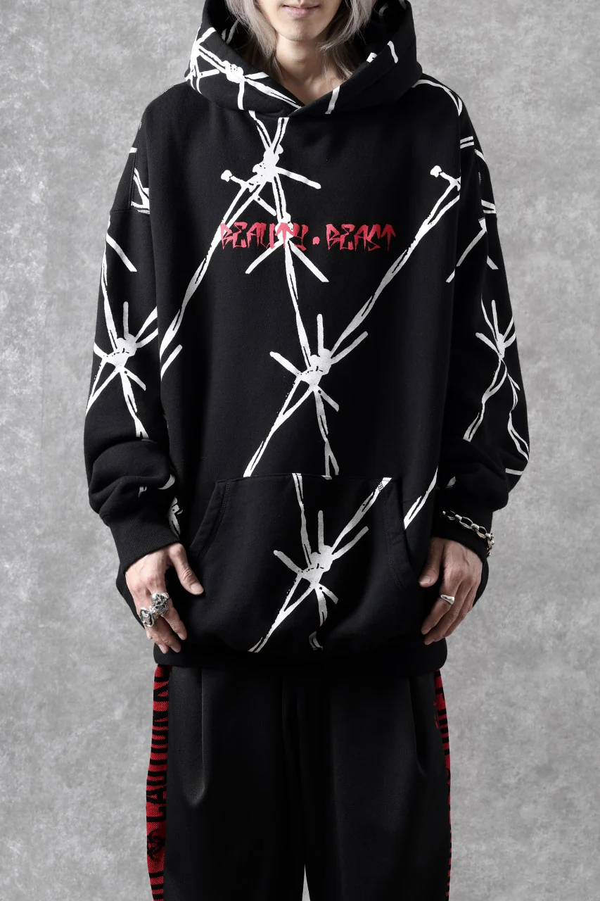 beauty : beast x CVTVLIST P.O HOODED "BARBED WIRE" (BLACK) - Image 14