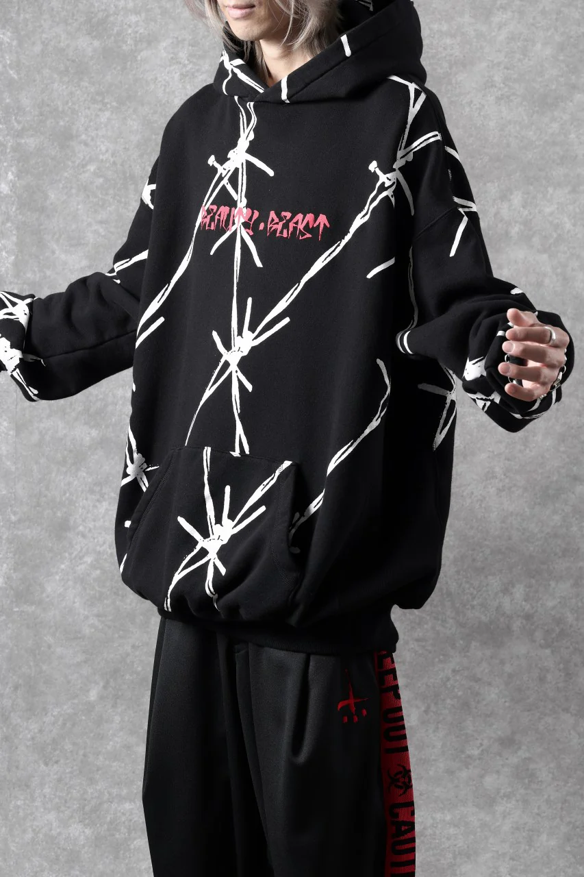 beauty : beast x CVTVLIST P.O HOODED "BARBED WIRE" (BLACK) - Image 16
