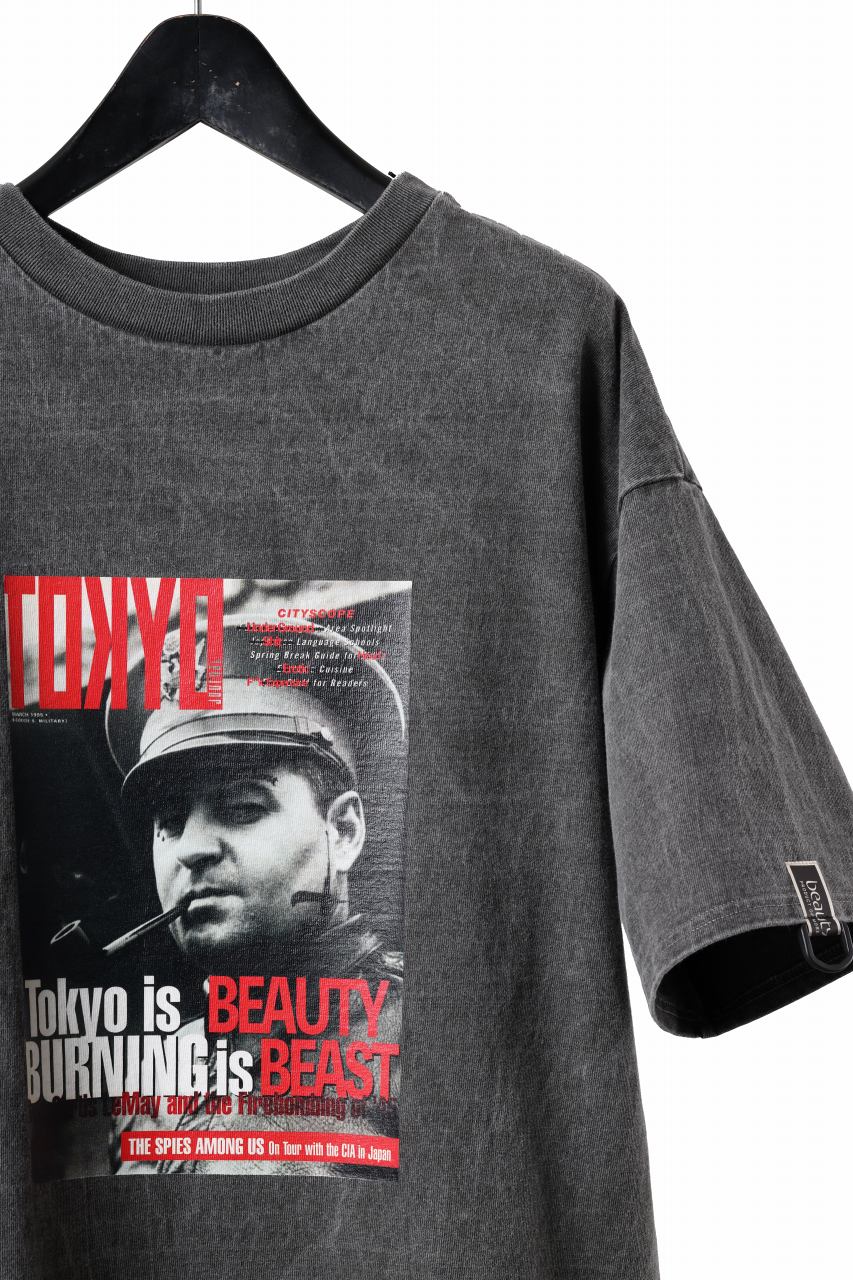 beauty : beast x CVTVLIST S/S TEE "TOKYO BURNING" (G.BLACK) - Image 4