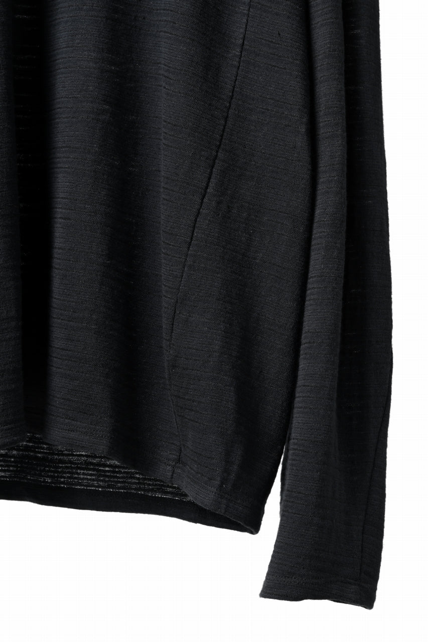 black crow x LOOM exclusive long sleeve tops / cotton linen slab jersey (black) - Image 10