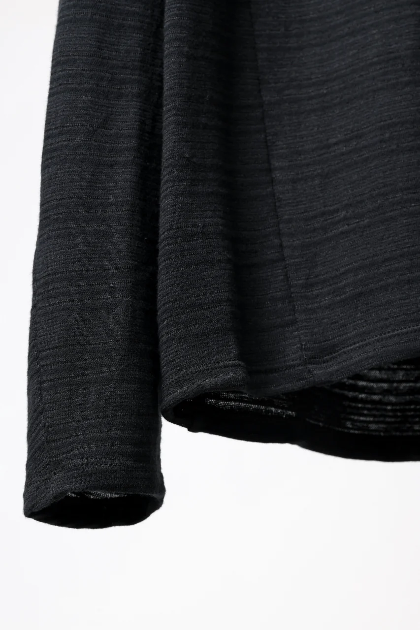 black crow x LOOM exclusive long sleeve tops / cotton linen slab jersey (black) - Image 11
