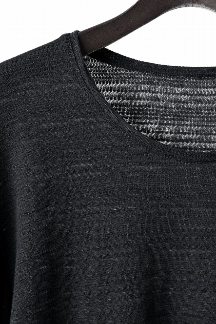 black crow x LOOM exclusive long sleeve tops / cotton linen slab jersey (black) - Image 12