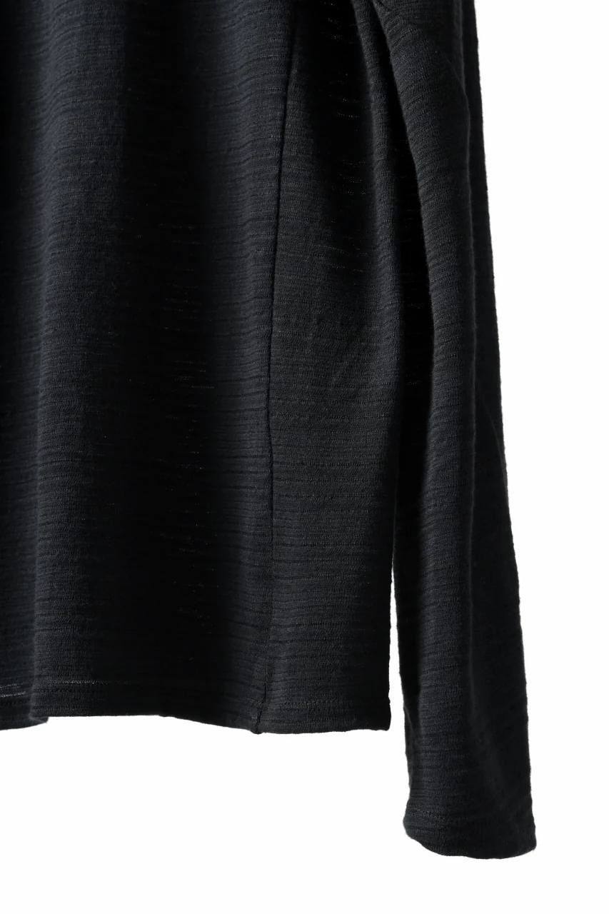 black crow x LOOM exclusive long sleeve tops / cotton linen slab jersey (black) - Image 14