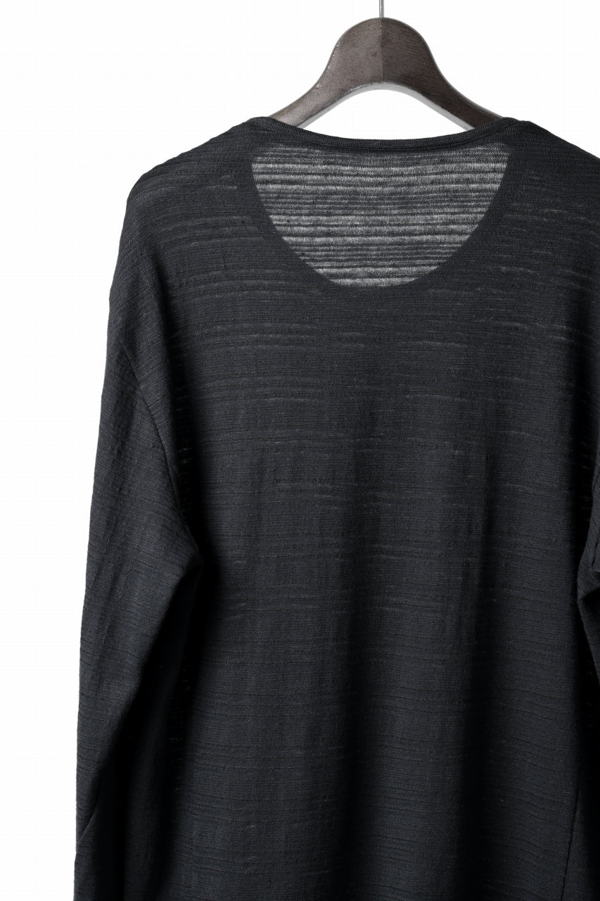 black crow x LOOM exclusive long sleeve tops / cotton linen slab jersey (black) - Image 15