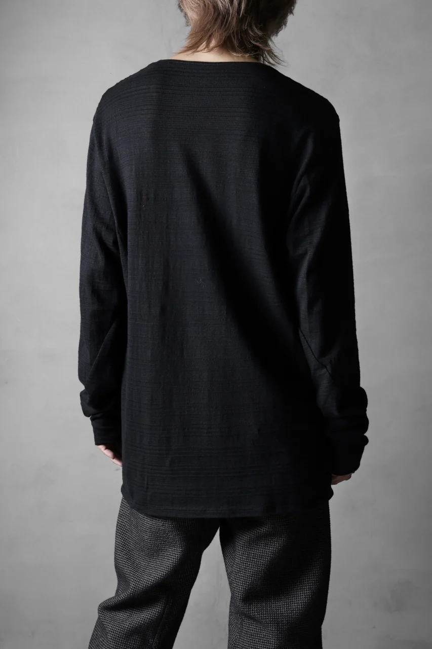 black crow x LOOM exclusive long sleeve tops / cotton linen slab jersey (black) - Image 23