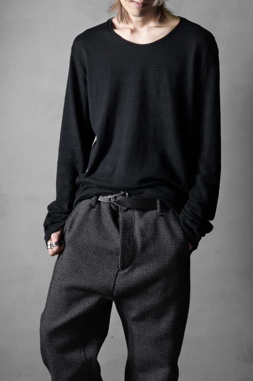 black crow x LOOM exclusive long sleeve tops / cotton linen slab jersey (black) - Image 25