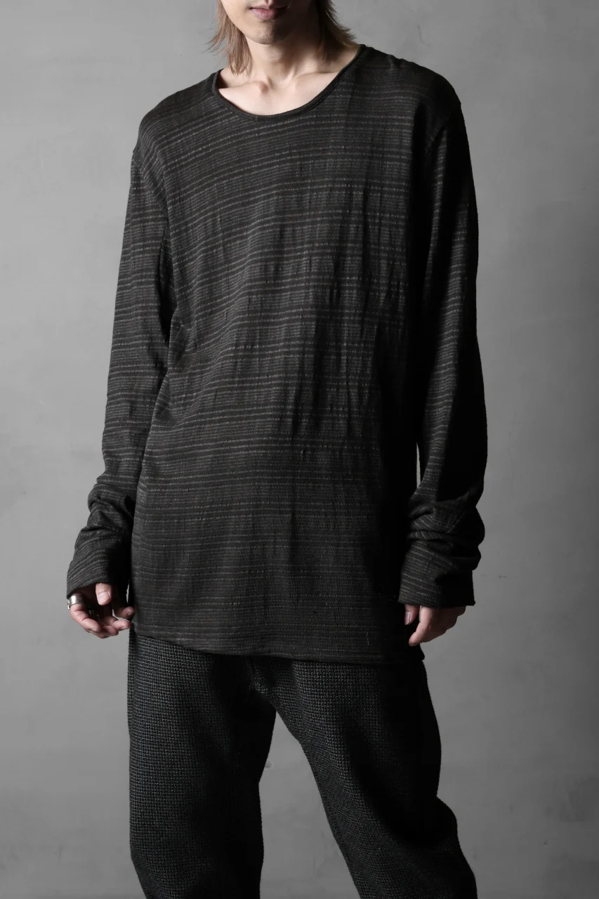 black crow x LOOM exclusive long sleeve tops / cotton linen slab jersey (carbon) - Image 14