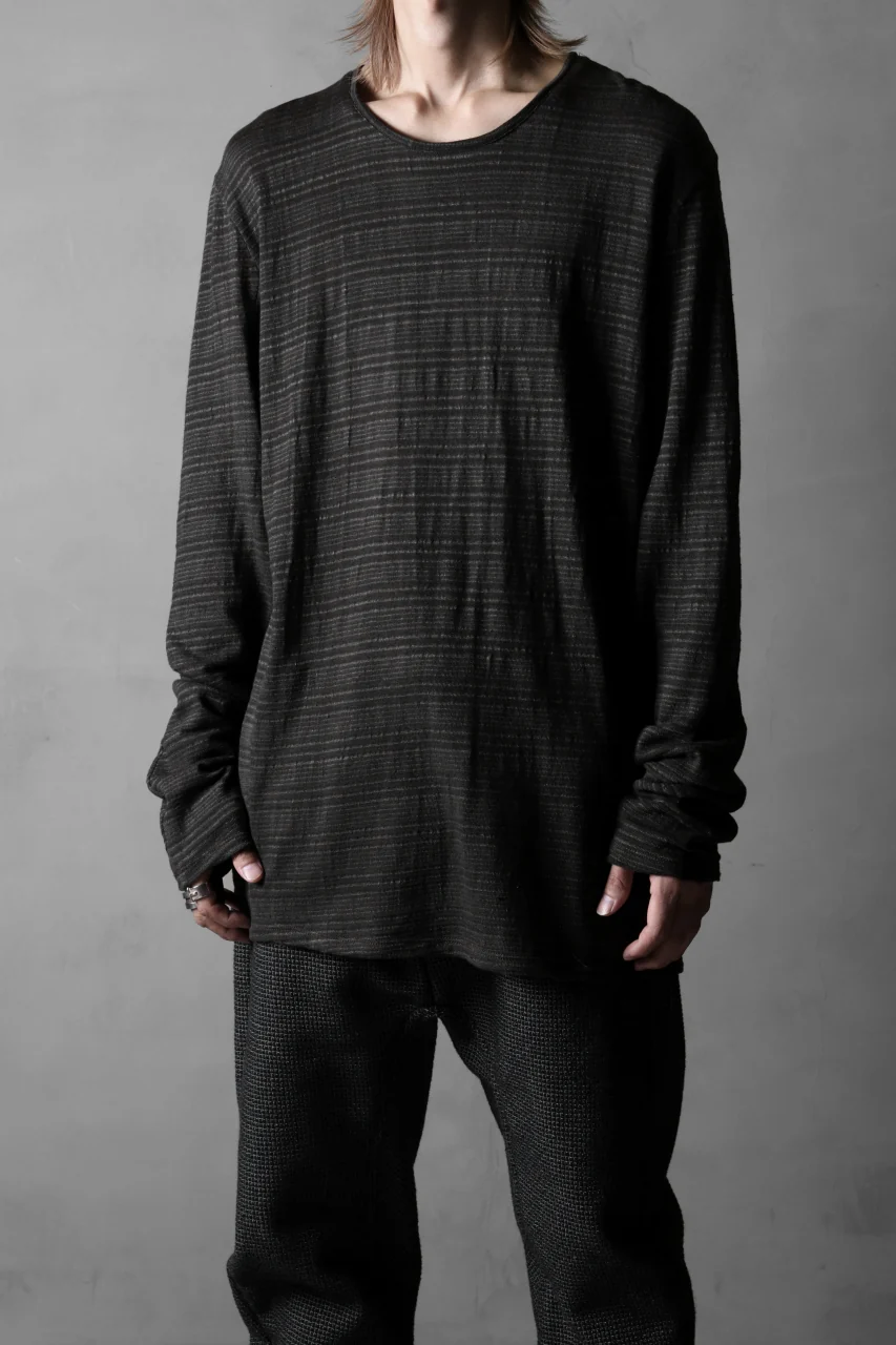 black crow x LOOM exclusive long sleeve tops / cotton linen slab jersey (carbon) - Image 15