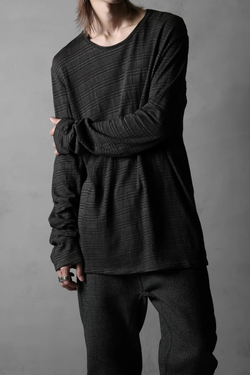black crow x LOOM exclusive long sleeve tops / cotton linen slab jersey (carbon) - Image 16