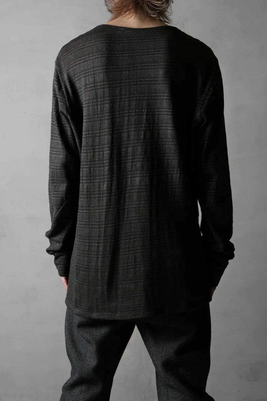 black crow x LOOM exclusive long sleeve tops / cotton linen slab jersey (carbon) - Image 17