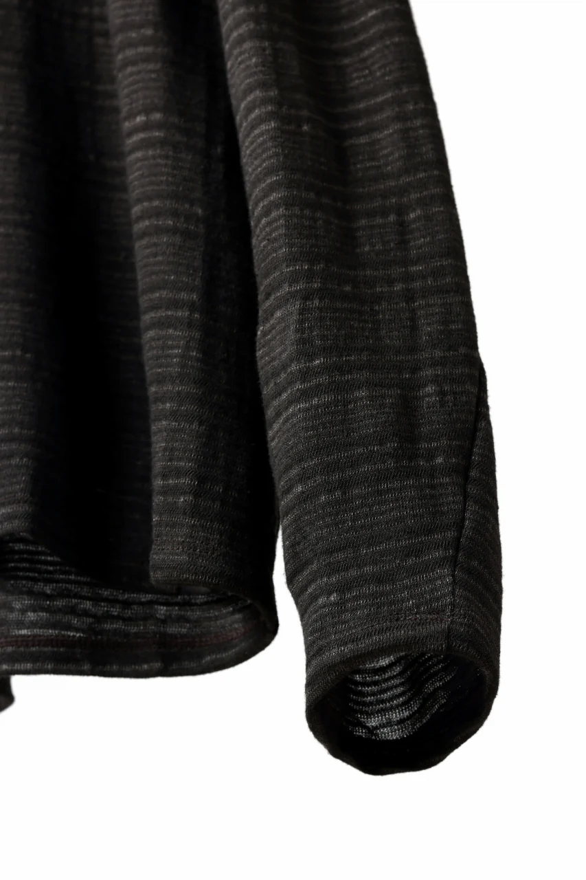 black crow x LOOM exclusive long sleeve tops / cotton linen slab jersey (carbon) - Image 6