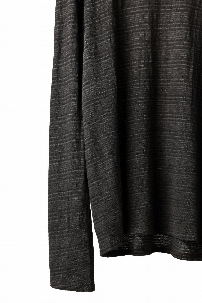 black crow x LOOM exclusive long sleeve tops / cotton linen slab jersey (carbon) - Image 8