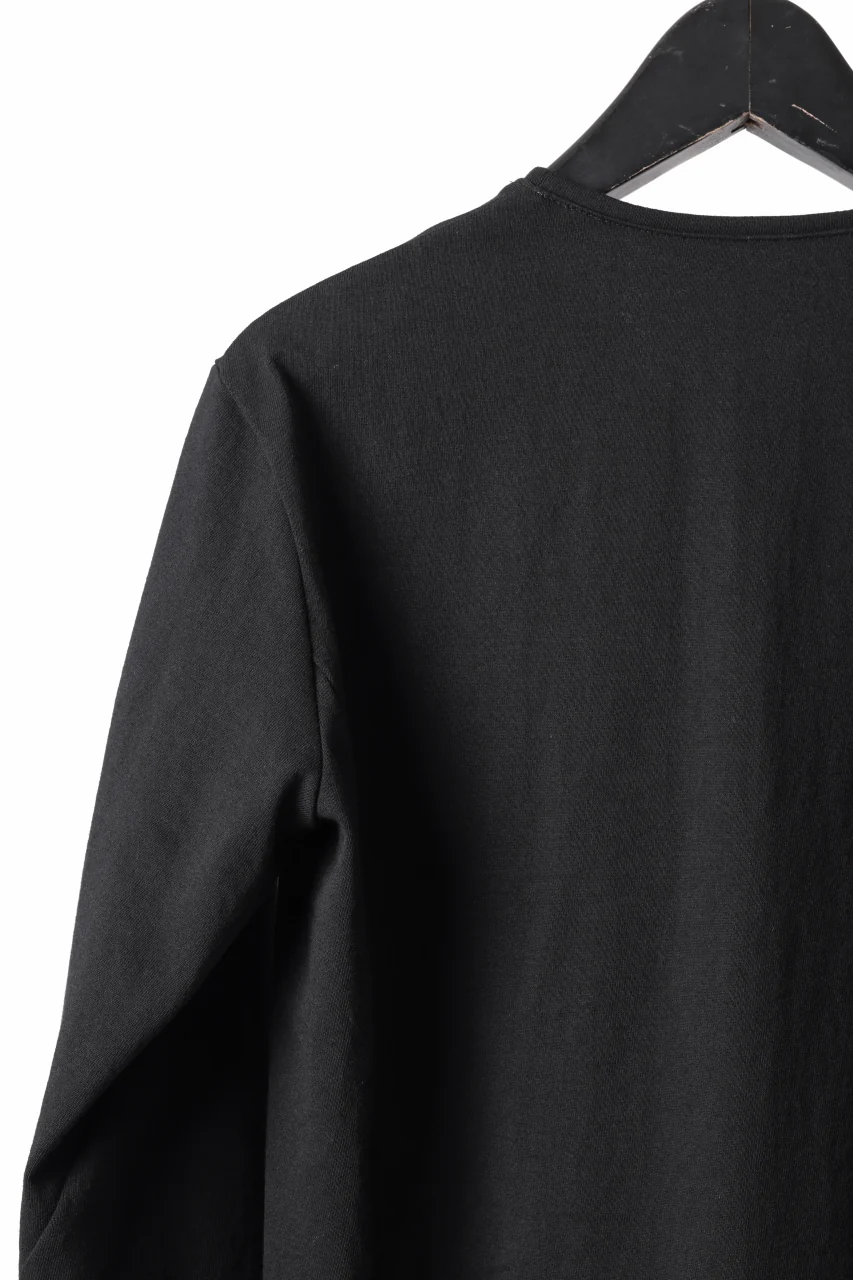 black crow x LOOM exclusive long sleeve tops / black dyed medium cotton jersey (black) - Image 14