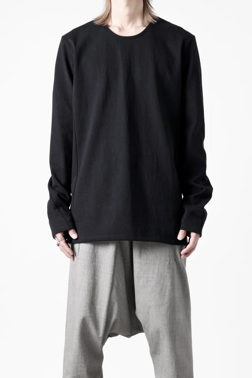 black crow x LOOM exclusive long sleeve tops / black dyed medium cotton jersey (black) - Image 19