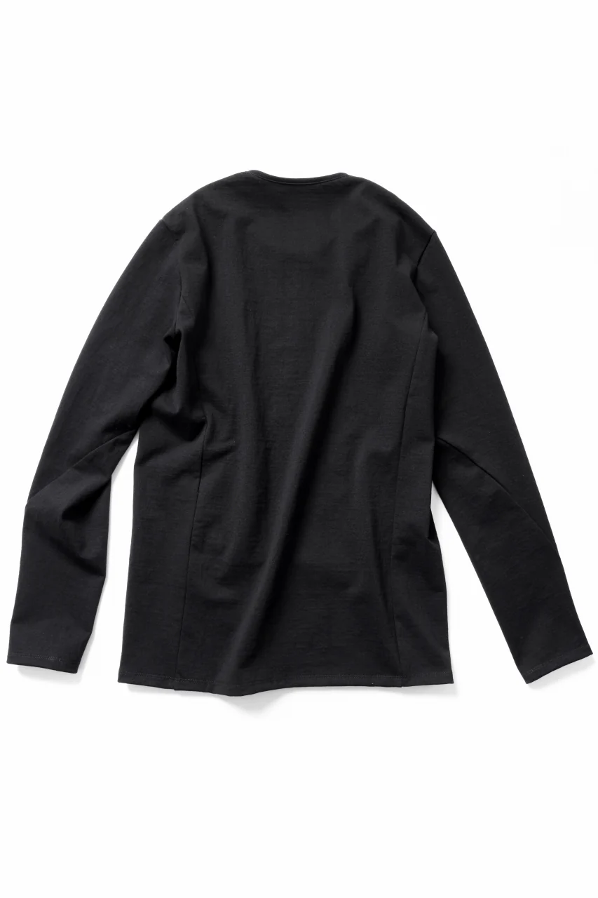 black crow x LOOM exclusive long sleeve tops / black dyed medium cotton jersey (black) - Image 2