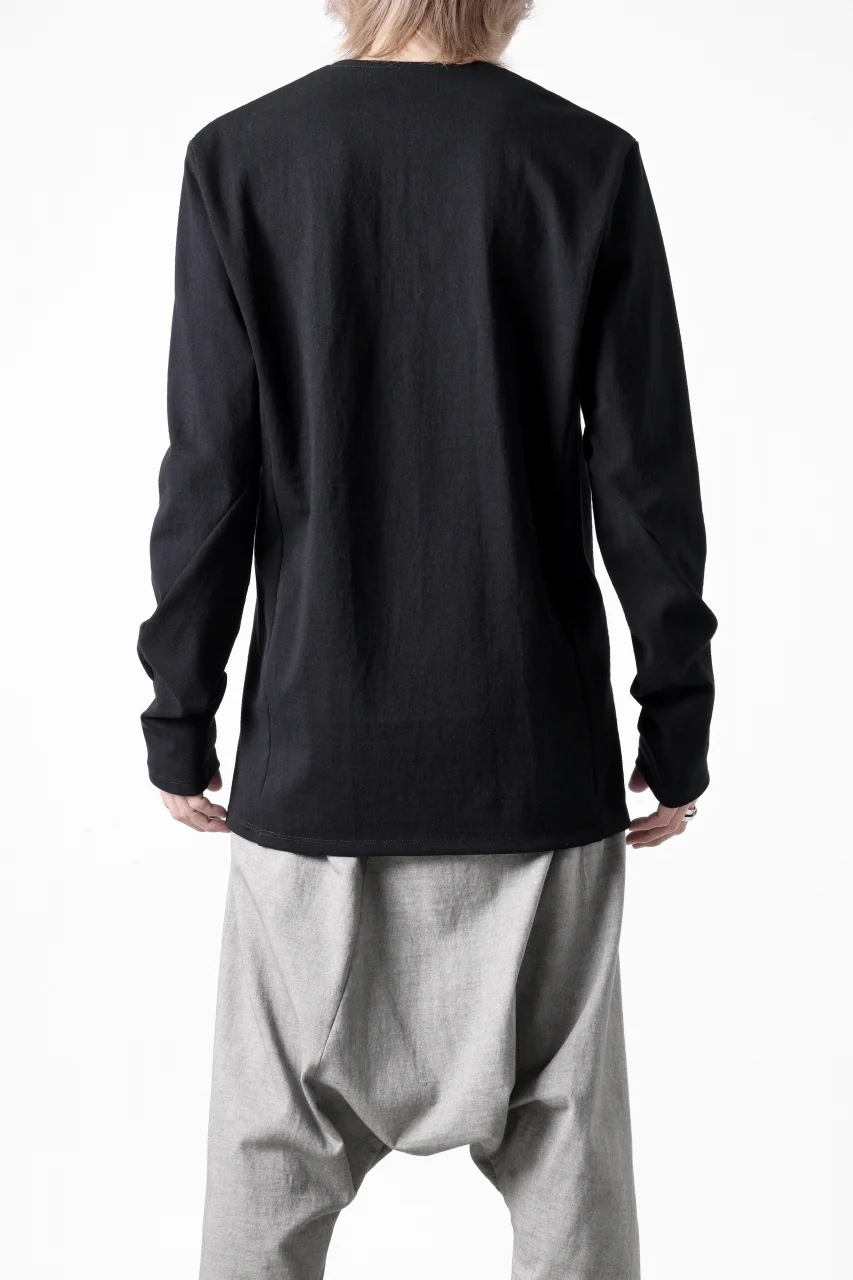 black crow x LOOM exclusive long sleeve tops / black dyed medium cotton jersey (black) - Image 21