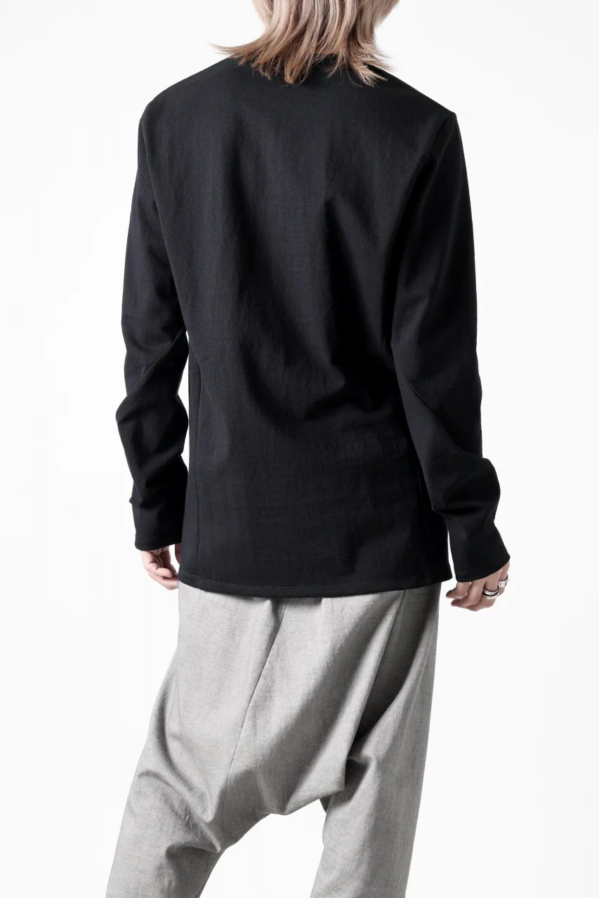 black crow x LOOM exclusive long sleeve tops / black dyed medium cotton jersey (black) - Image 24