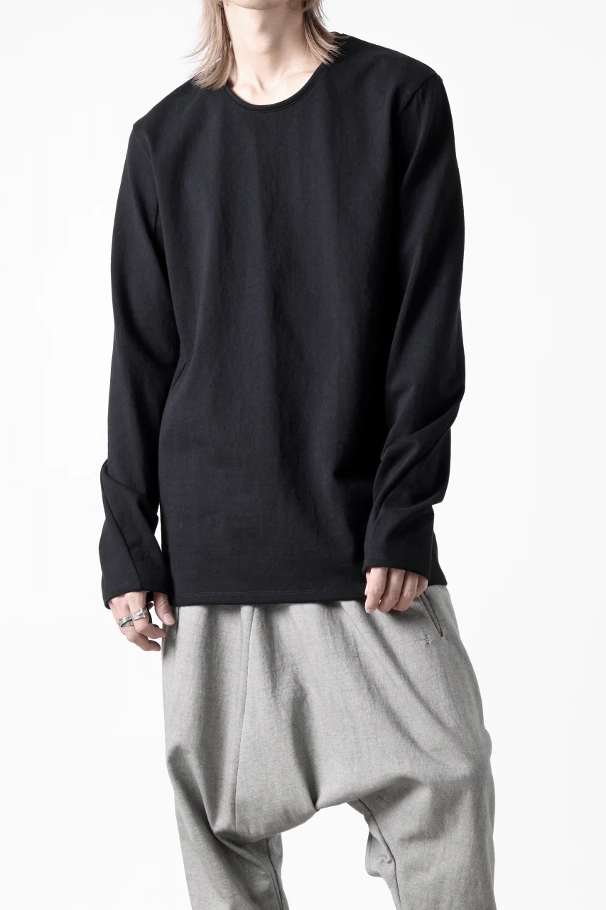 black crow x LOOM exclusive long sleeve tops / black dyed medium cotton jersey (black) - Image 28