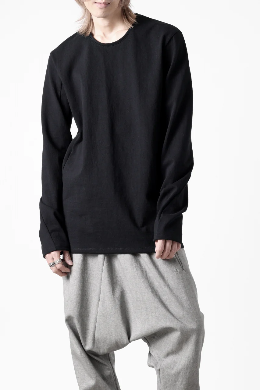 black crow x LOOM exclusive long sleeve tops / black dyed medium cotton jersey (black) - Image 29