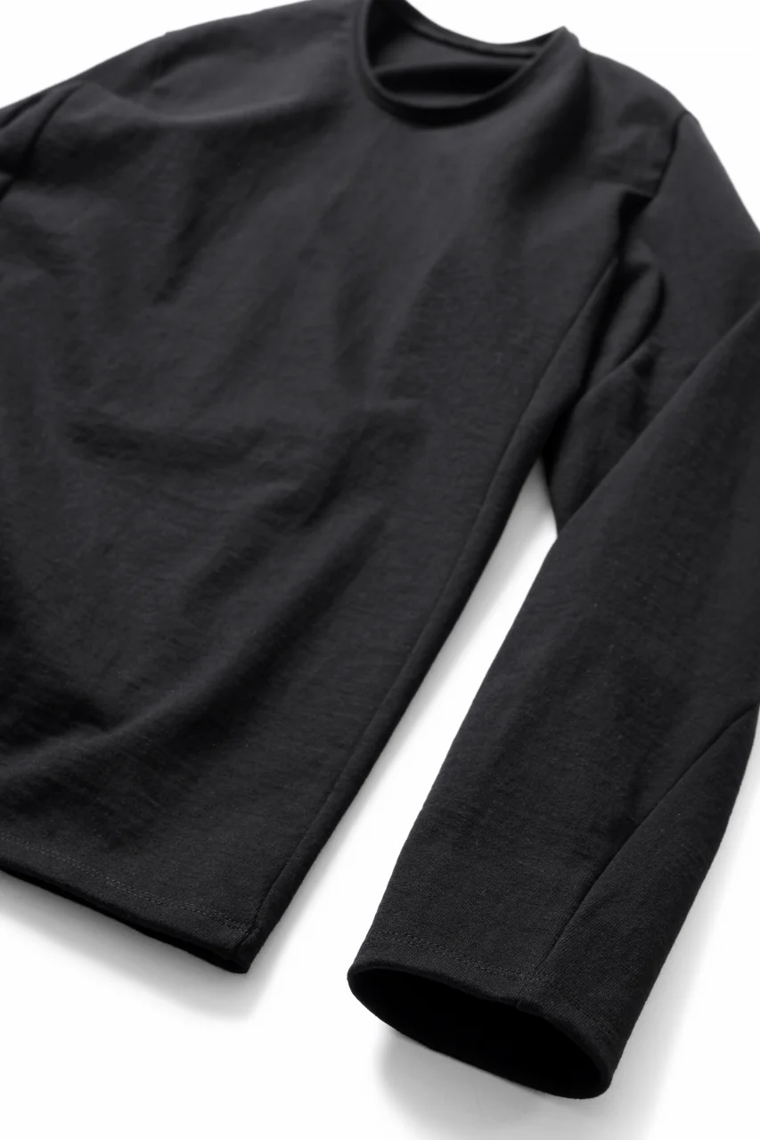 black crow x LOOM exclusive long sleeve tops / black dyed medium cotton jersey (black) - Image 3