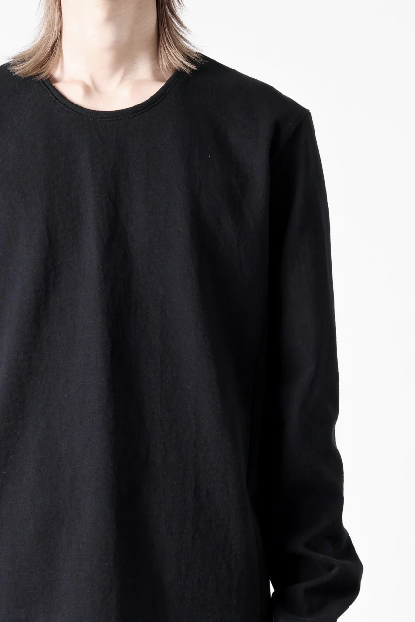 black crow x LOOM exclusive long sleeve tops / black dyed medium cotton jersey (black) - Image 33
