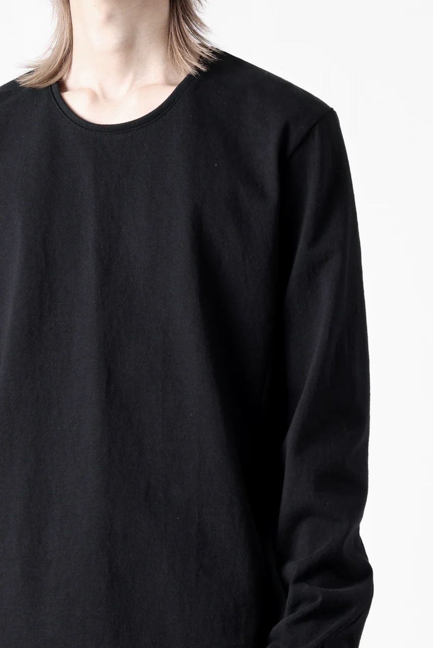 black crow x LOOM exclusive long sleeve tops / black dyed medium cotton jersey (black) - Image 34