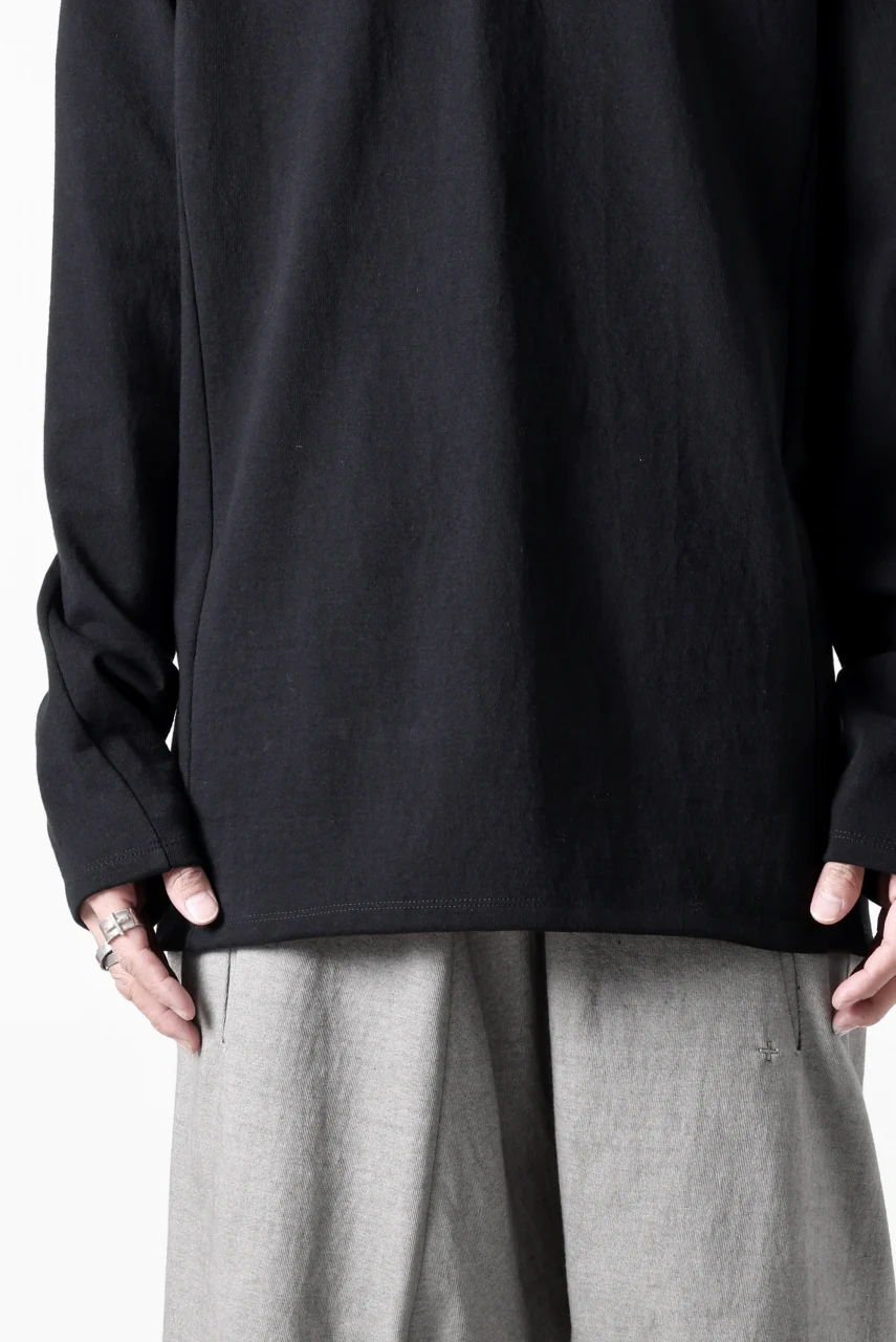 black crow x LOOM exclusive long sleeve tops / black dyed medium cotton jersey (black) - Image 35
