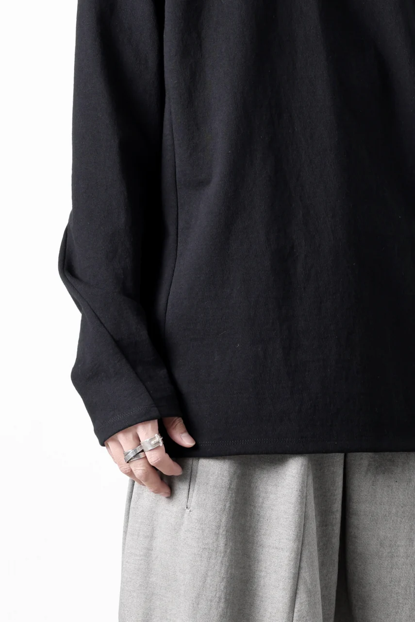 black crow x LOOM exclusive long sleeve tops / black dyed medium cotton jersey (black) - Image 36