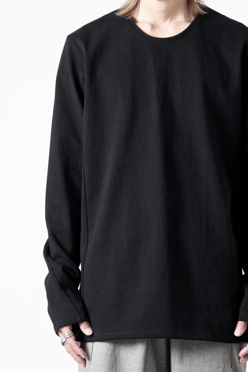 black crow x LOOM exclusive long sleeve tops / black dyed medium cotton jersey (black) - Image 37