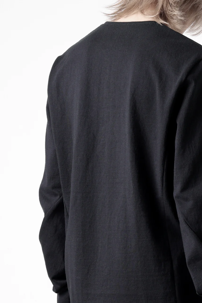 black crow x LOOM exclusive long sleeve tops / black dyed medium cotton jersey (black) - Image 39