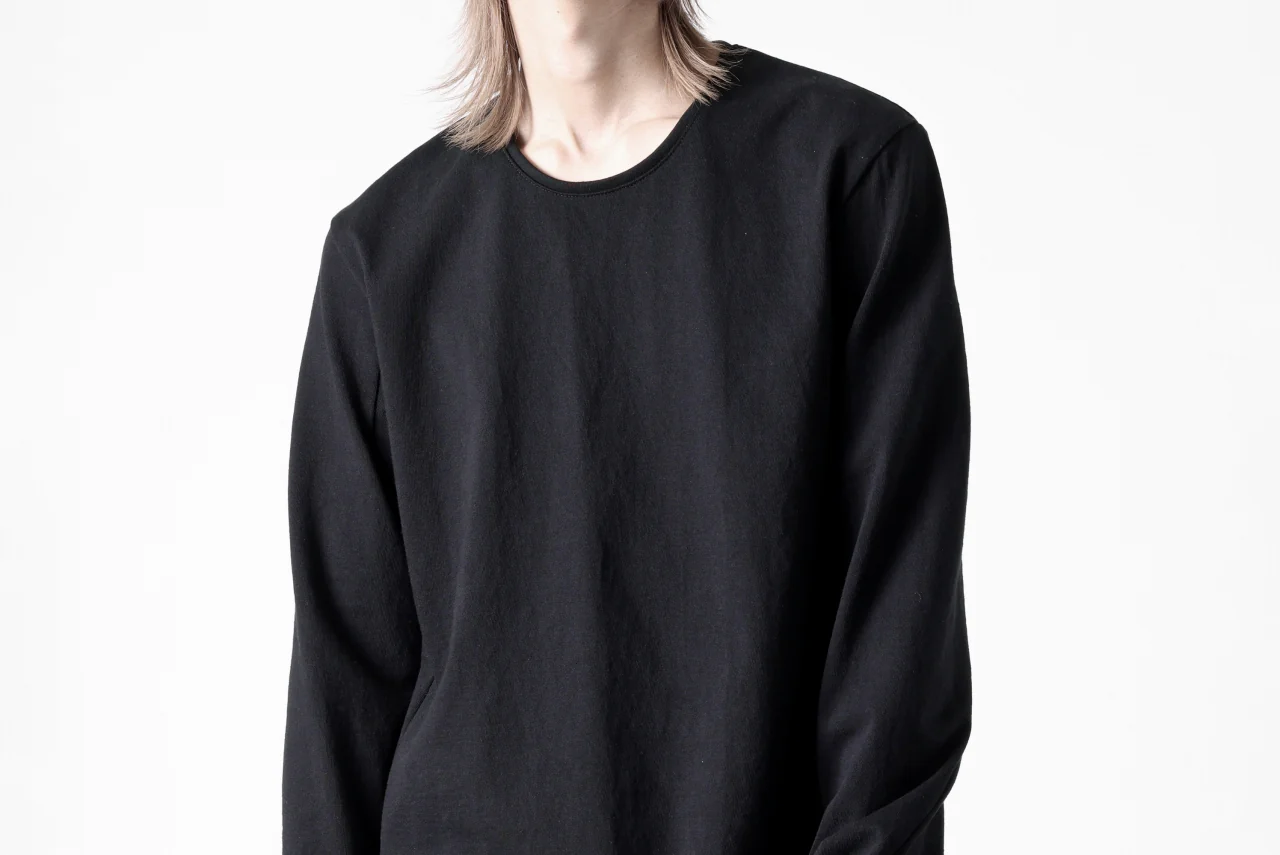 black crow x LOOM exclusive long sleeve tops / black dyed medium cotton jersey (black) - Image 41