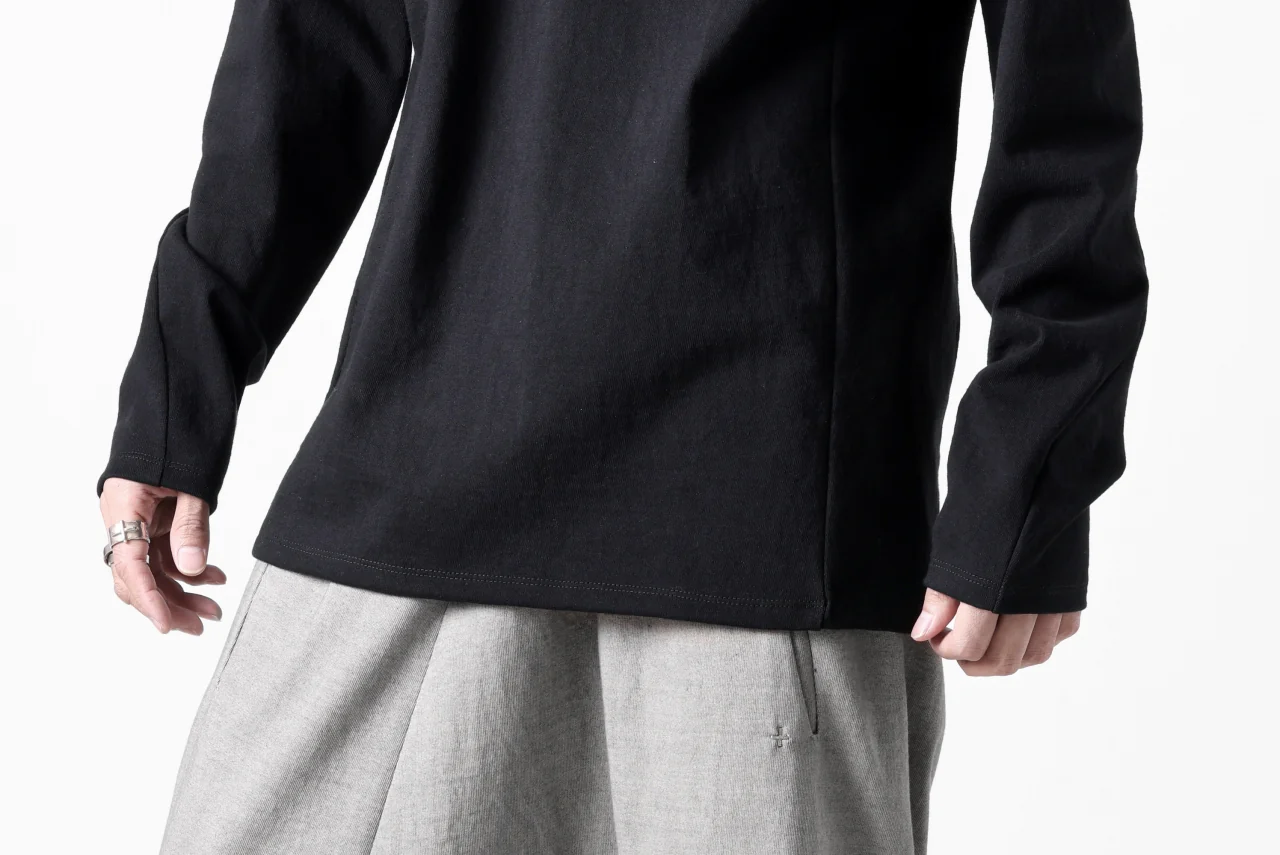 black crow x LOOM exclusive long sleeve tops / black dyed medium cotton jersey (black) - Image 42