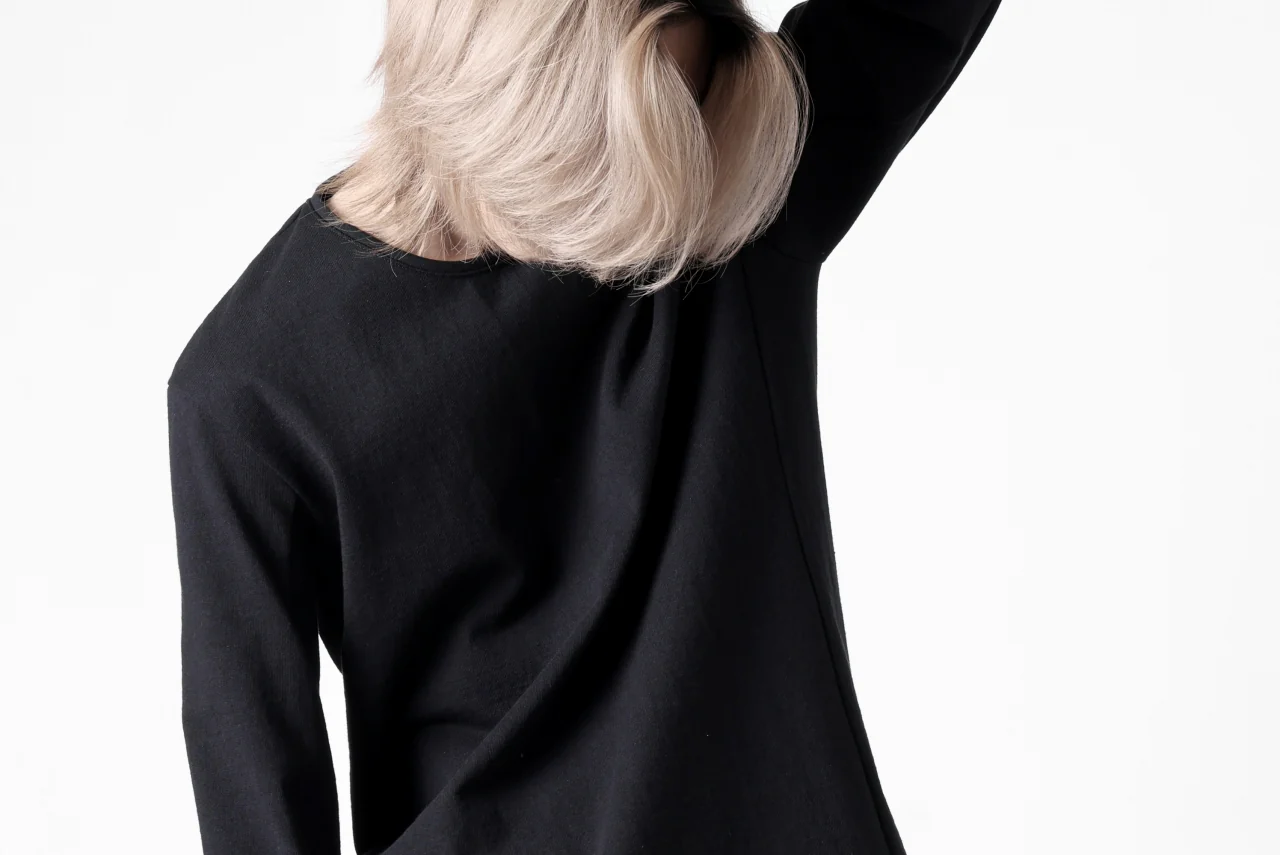 black crow x LOOM exclusive long sleeve tops / black dyed medium cotton jersey (black) - Image 43