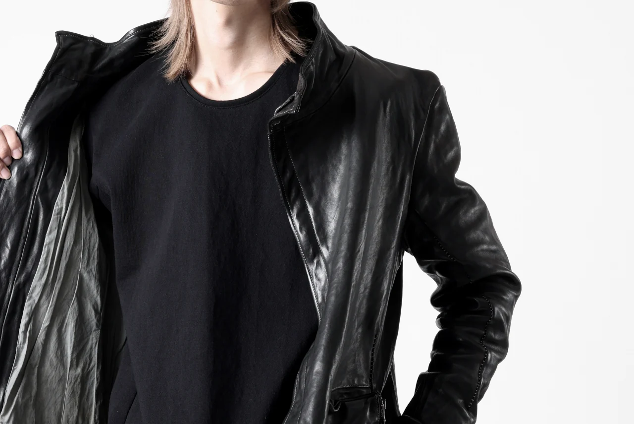 black crow x LOOM exclusive long sleeve tops / black dyed medium cotton jersey (black) - Image 44