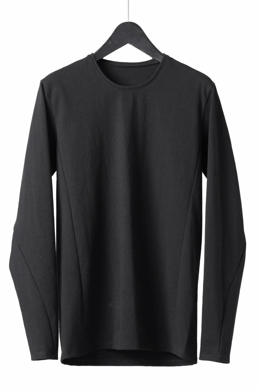 black crow x LOOM exclusive long sleeve tops / black dyed medium cotton jersey (black) - Image 5