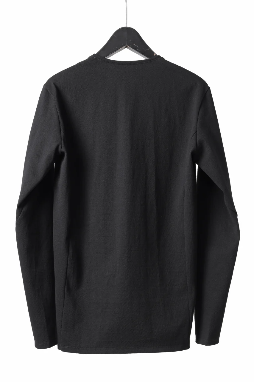 black crow x LOOM exclusive long sleeve tops / black dyed medium cotton jersey (black) - Image 7