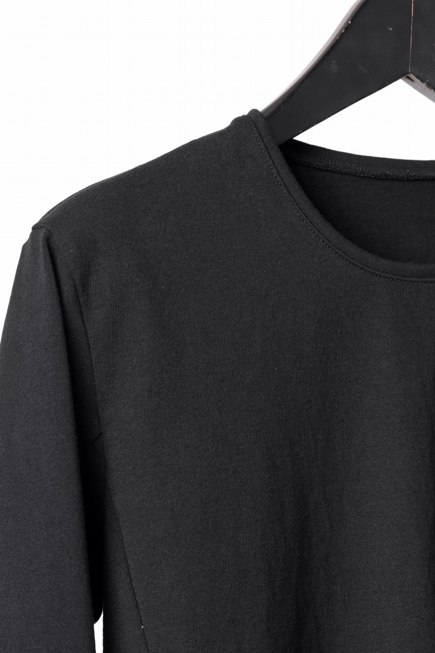 black crow x LOOM exclusive long sleeve tops / black dyed medium cotton jersey (black) - Image 9