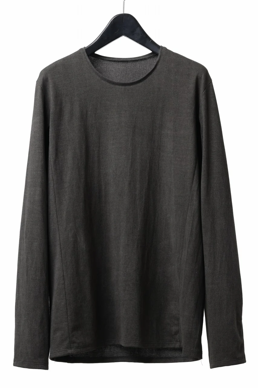 black crow x LOOM exclusive long sleeve tops / sumi dyed arthur cotton jersey (carbon)