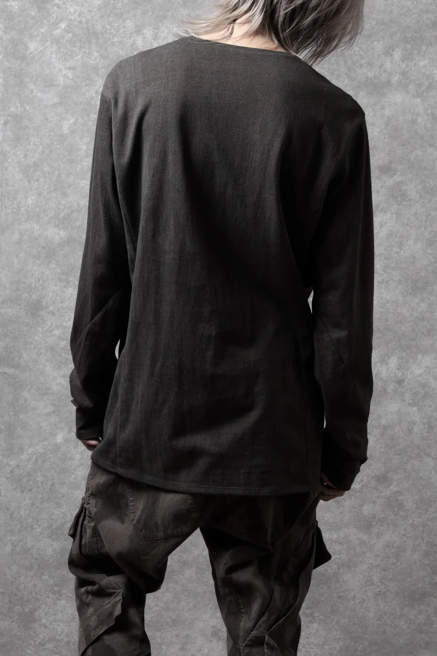 black crow x LOOM exclusive long sleeve tops / sumi dyed arthur cotton jersey (carbon) - Image 11