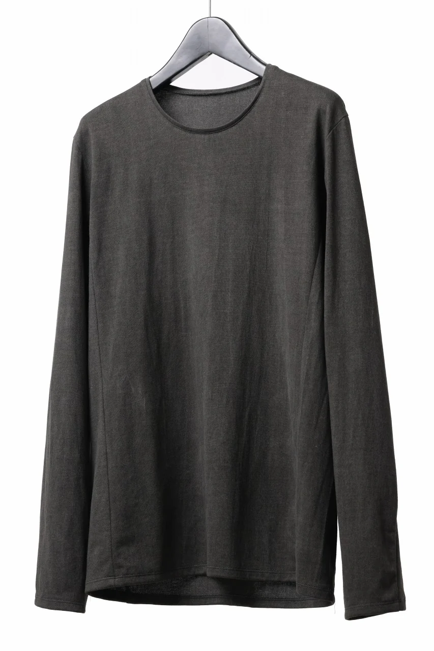 black crow x LOOM exclusive long sleeve tops / sumi dyed arthur cotton jersey (carbon) - Image 12