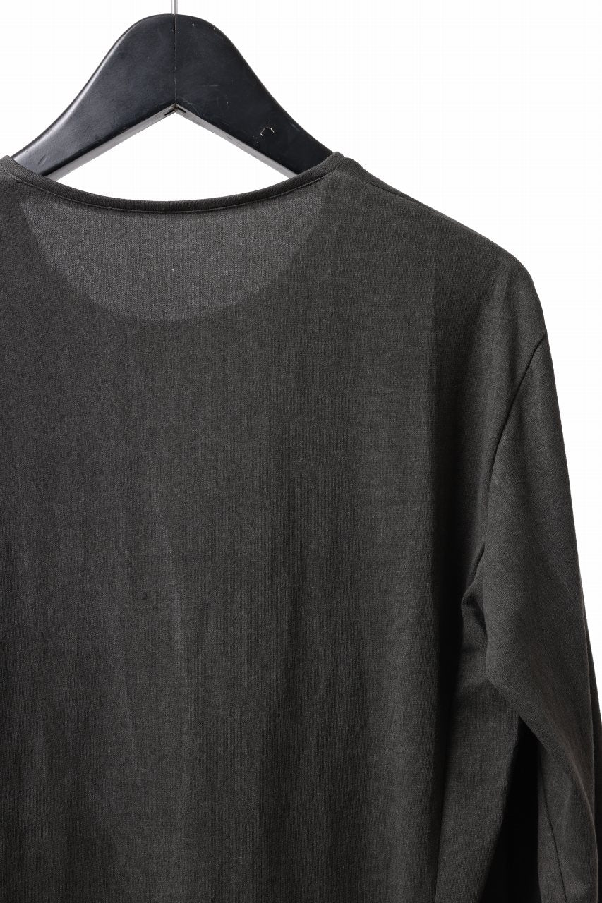 black crow x LOOM exclusive long sleeve tops / sumi dyed arthur cotton jersey (carbon) - Image 19