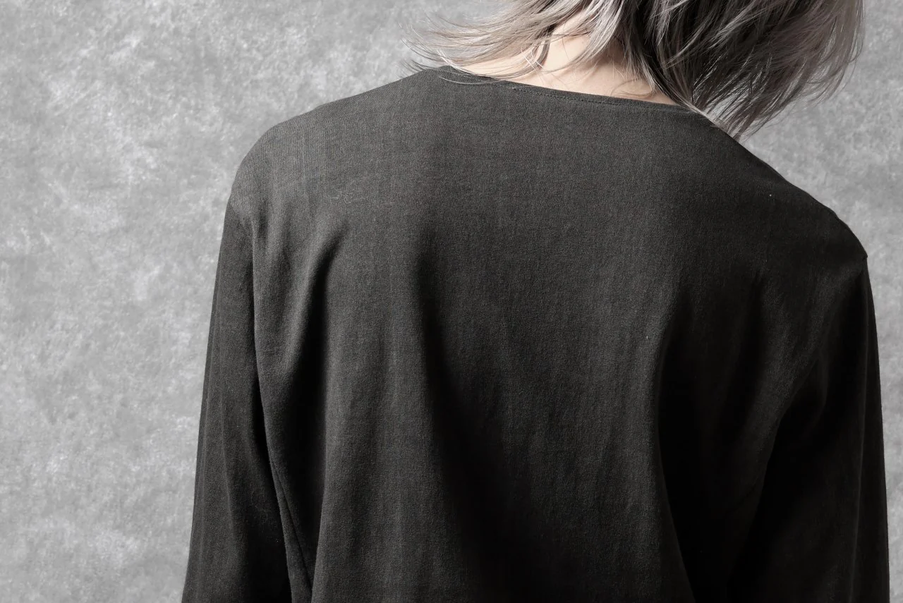 black crow x LOOM exclusive long sleeve tops / sumi dyed arthur cotton jersey (carbon) - Image 23